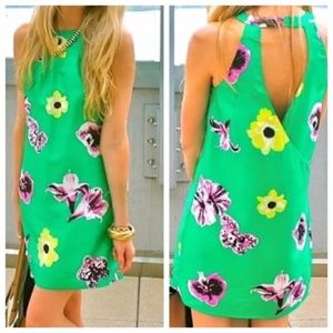 J.Crew Green Multi Floral Silk Cocktail Dress